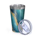thumbnail image 2 of 16oz Tumblers Teal Marble Gold Wave Pattern Stainless Steel Vacuum Insulated Double Wall Travel Tumbler Cups Mug with Lid and Straw,Cleaning Brush for Coffee,Tea, 2 of 4