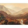 thumbnail image 2 of James David Smillie 18x15 Black Ornate Wood Framed Double Matted Museum Art Print Titled - Waterfall and Distant Hills, 2 of 5