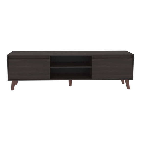 Miekor Furniture Polaris TV Stand with Open Shelves, Two Storage Shelves For Media Storage and Entertainment Console, Perfect for Living Room or Bedroom No0769