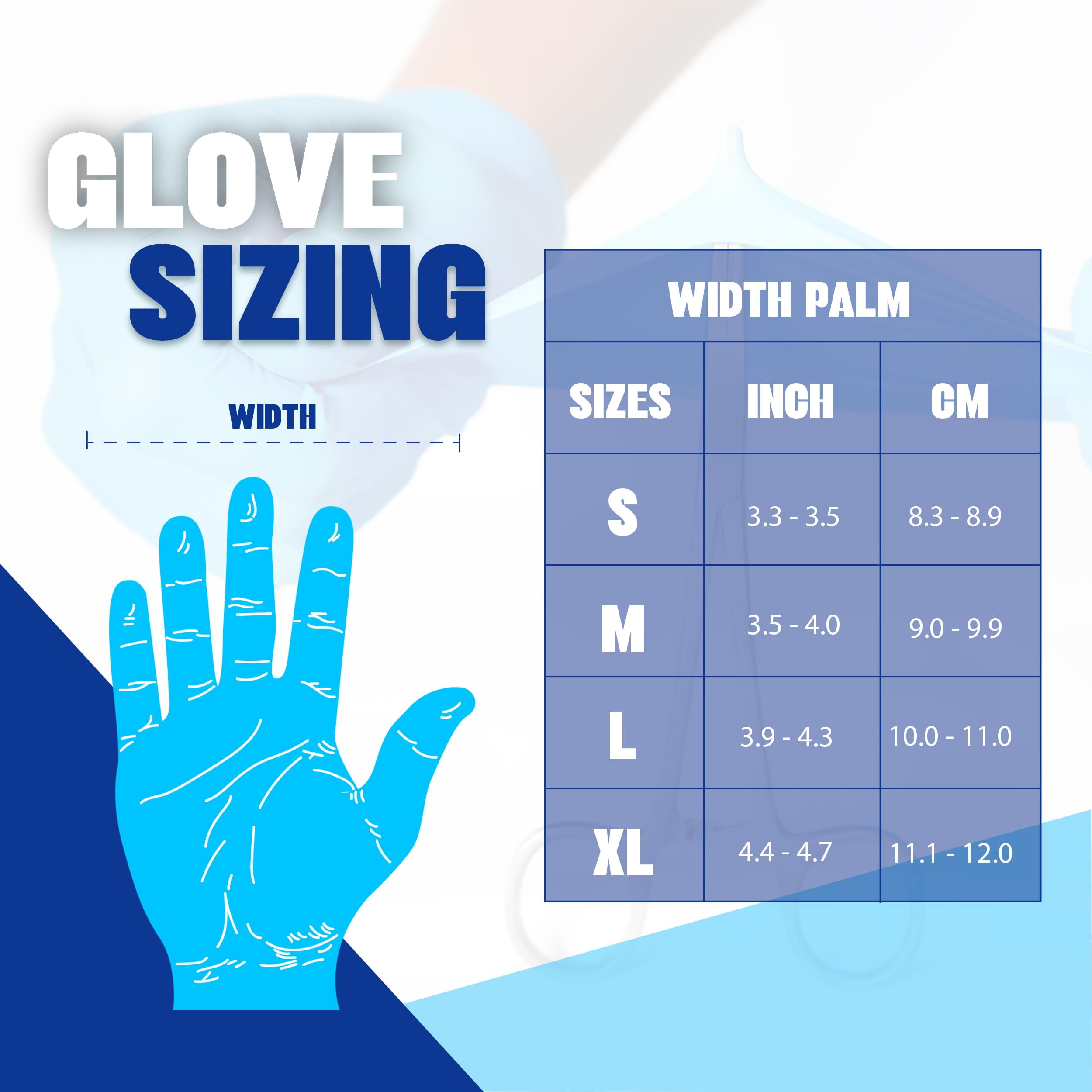 London Labs Synthetic Vinyl Blue Exam Gloves (1000, Small)