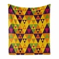 thumbnail image 1 of Abstract Soft Flannel Fleece Throw Blanket, Rhythmic Intertwined Triangles Modern Style Rhombus Arrangement Illustration, Cozy Plush for Indoor and Outdoor Use, 70" x 90", Multicolor, by Ambesonne, 1 of 5