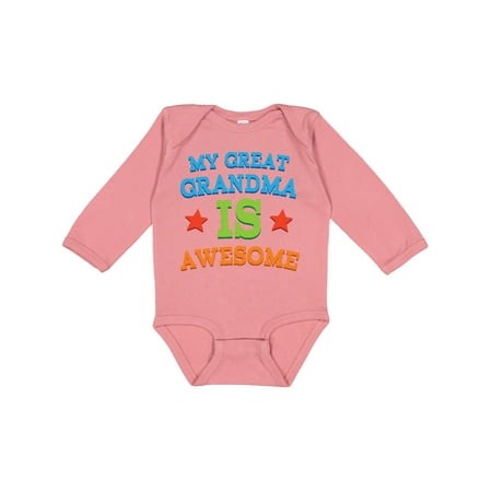 

Inktastic My Great Grandma Is Awesome Gift Baby Boy or Baby Girl Long Sleeve Bodysuit