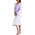 thumbnail image 4 of Hanerdun Women Sleep Robe Female Pockets Solid Long Sleeve Nightgown Light Purple L, 4 of 5