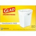 Glad 8 Gallon Medium Drawstring Trash Bags, Fragrance Free, 80 Bags