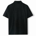 thumbnail image 4 of Domuza Floral Sheer Lace Shirt for Men Casual Button Down Short Sleeve Cuban Mesh Beach Shirts Black 3XL, 4 of 5