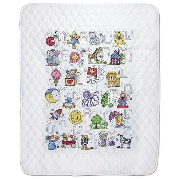 Design Works Stamped Quilt Cross Stitch Kit 34"X43"-ABC Fun