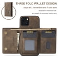 thumbnail image 2 of Allytech 2 in 1 Detachable Wallet Case for iPhone 13 with Cash Pocket & Cash Slots, [Magnetic Clasp] [Kickstand] Retro PU Leather Soft TPU Shockproof Anti-Scratch Slim Case - Coffee, 2 of 10