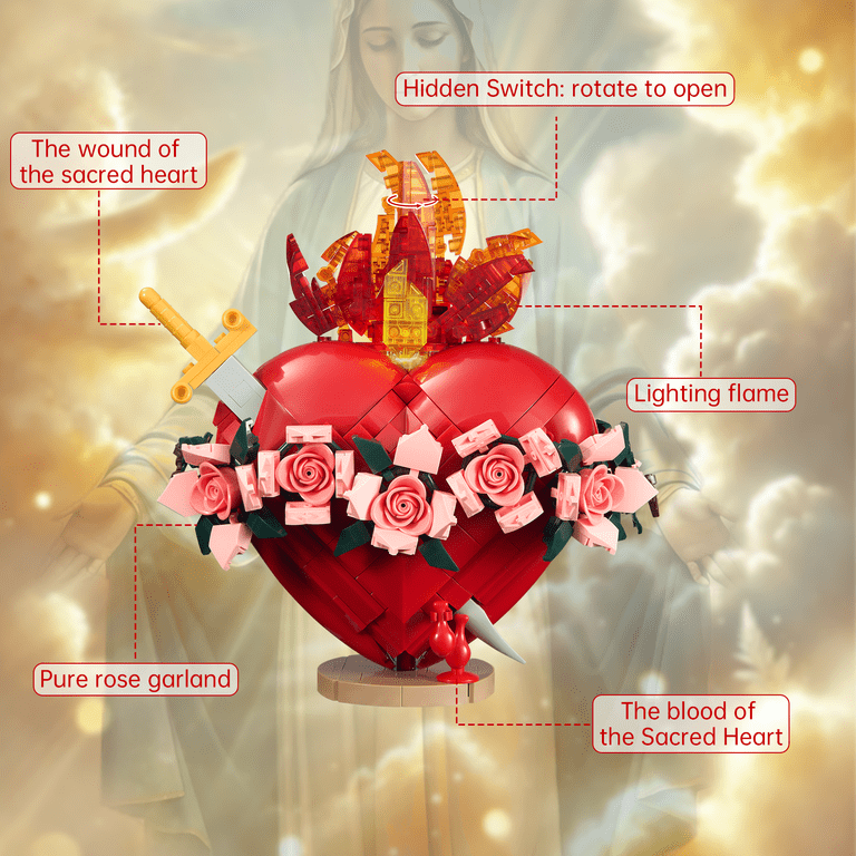 Sacred Heart of Mary Building Block Set Compatible with Lego Jesus