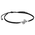 thumbnail image 2 of AeraVida Minimalist Casual Dessert Cactus Sterling Silver Charm with Black Rope Adjustable Bracelet, 2 of 5