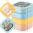 thumbnail image 1 of GHSDFBB 4 Pcs Hair Tie Organizer Portable Hair Accessory Storage Containers Stackable Hair Tie Holder Bobby Pin Holder Cotton Swab Dispenser Hair Accessories Organizer Box (Vivid Colors), 1 of 7
