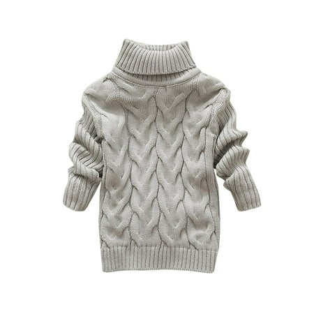 

Zlekejiko Toddler Boys Girls Children s Winter Sweater Solid Color Turtleneck Knitted Top Stretch Shirt For Babys Clothes