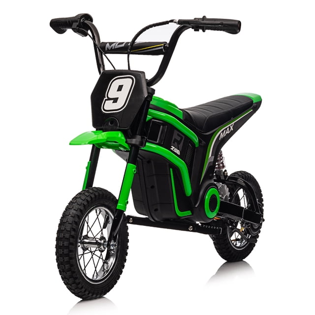 VOLTZ TOYS Upgraded Electric Dirt Bike for Kids, 24V 350W Motor, Max 24km/h Hand Accelerator and Brake Lever, 12" Air Tyre with Suspension, Electric Motorcycle Ride-on Car for Kids