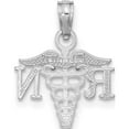 thumbnail image 3 of 14K White Gold White Gold Textured RN Caduceus Charm Material Primary - Glistening Fashionable Classic Designed for those who cherish timeless beauty, 3 of 3