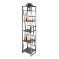 thumbnail image 5 of 5-Tier Shelf; Industrial Etagere; Walnut & Graphite; Open Storage for Home Office, 5 of 8