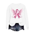 thumbnail image 4 of Trikvn Women's Breast Cancer Awareness Sweatshirts Angel Ribbon Graphic Print Crewneck Pullovers Long Sleeve Casual Cozy Tops for October Support Apparel, 4 of 5