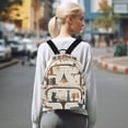 thumbnail image 7 of FORMRS Mini Backpack Purse for Women Travel Daypack Casual Shoulder Bag, Cats Reading Pattern, 7 of 7