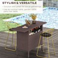 thumbnail image 4 of Outsunny 55" Rattan Bar Table with 2 Storage Shelves and Steel Frame, 4 of 10