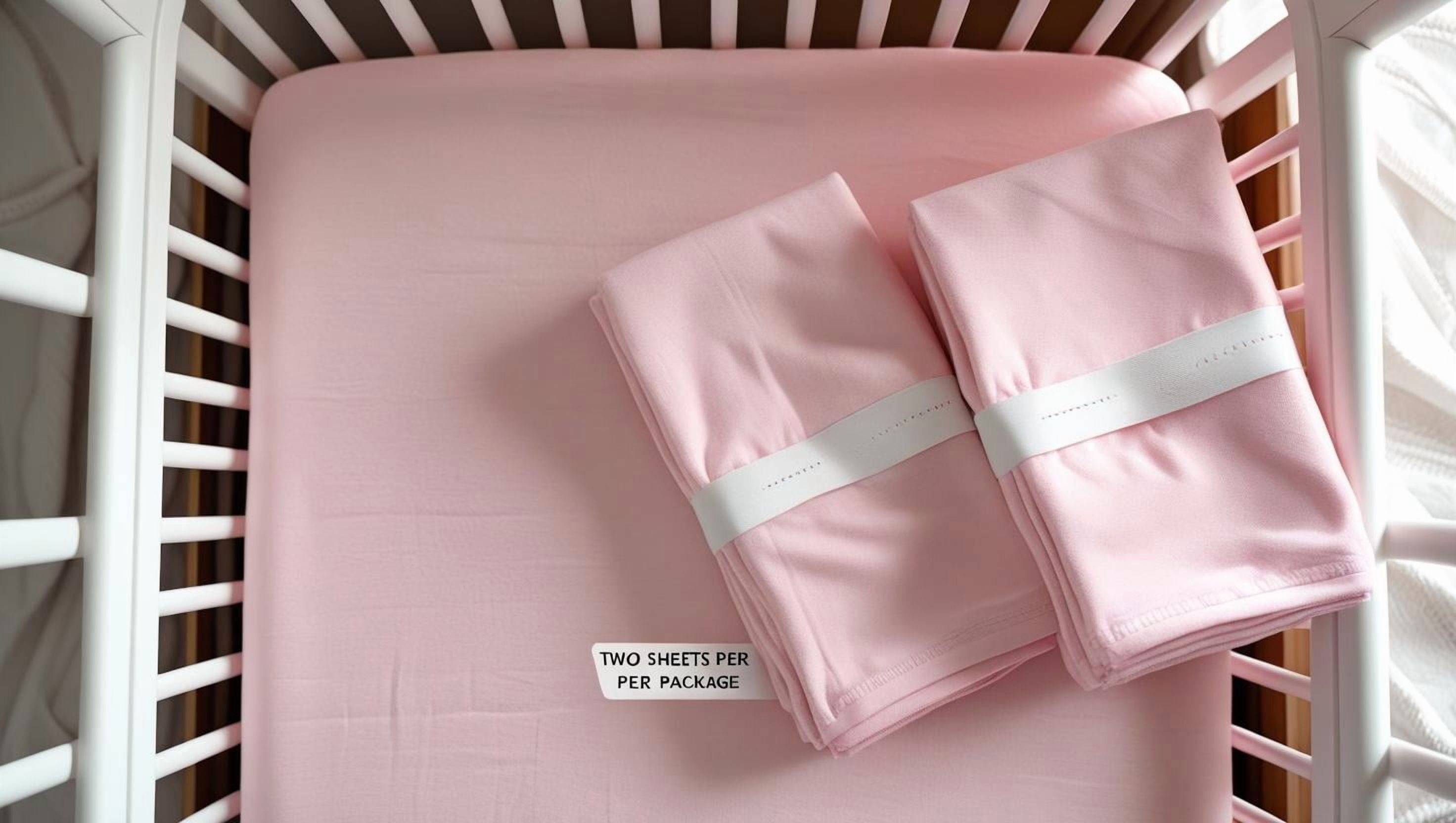 My Bed Linens’ Silky Smooth, Hypoallergenic TENCEL™ 300 TC Baby Crib Sheets, Pink, 2 Sheets Per Pack