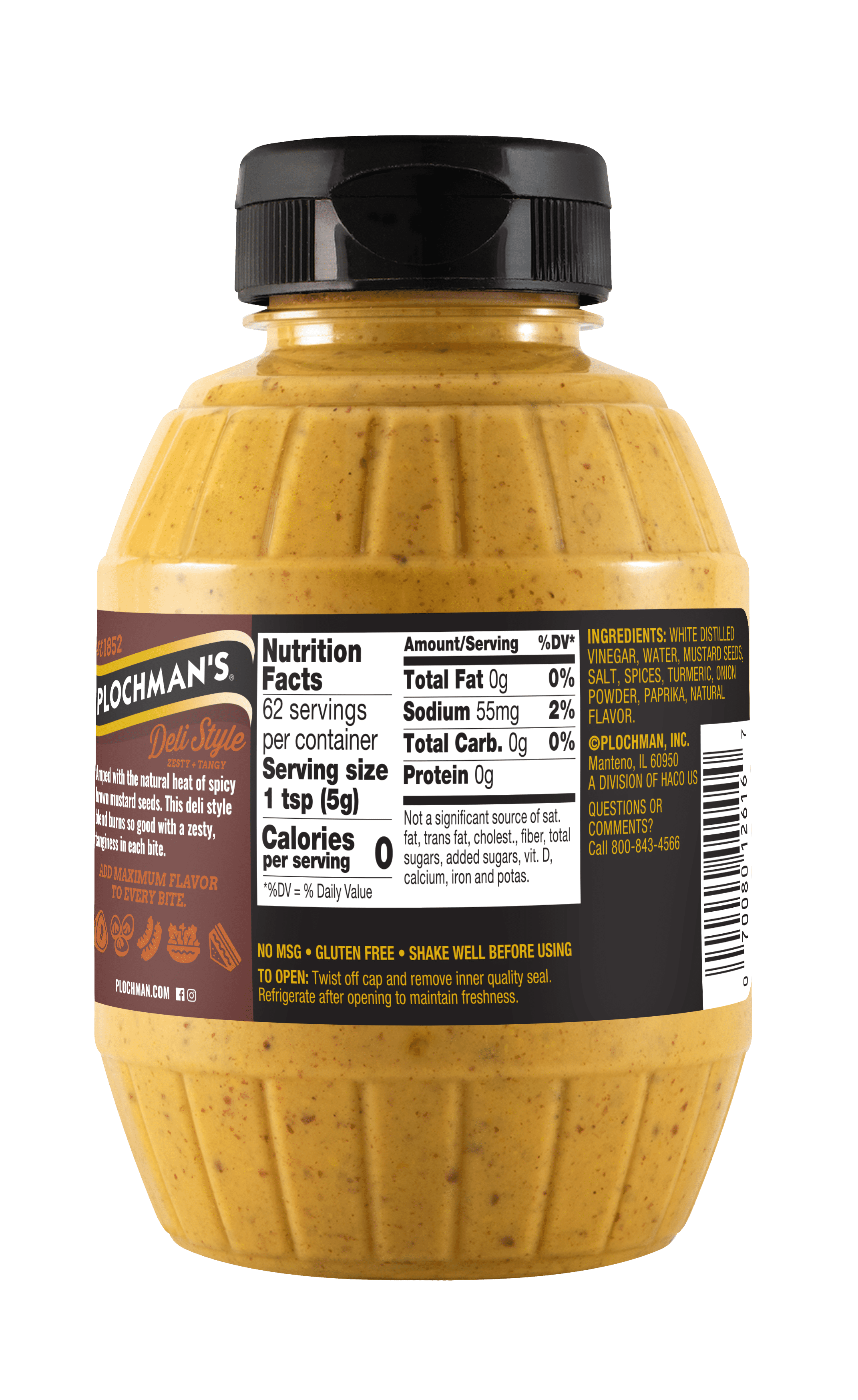 Plochman's Spicy Brown Mustard, Squeeze Barrel, 11 fl oz