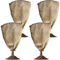 4 Pack 24” × 40” Burlap Winter Plant Cover Bags - Plant Covers Frost Protector with Drawstring Plant Covers Freeze Protection Frost Blankets Shrub Jacket，Freeze Blanket for Outdoor