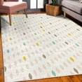 thumbnail image 3 of Modern Decorative Rug, Modern Geometric Shapes Polka Dot Tear Drop Forms Pattern Graphic Art Print, Quality Carpet for Bedroom Dorm and Living Room, 6 Sizes, Sepia Rose, by Ambesonne, 3 of 4