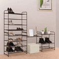 thumbnail image 4 of Auledio Shoe Rack, Stackable and Adjustable Multi-Function Wire Grid Shoe Organizer Storage, Extra Large Capacity, Space Saving, Fits Boots, High Heels, Slippers and More (3-Tier, Silver), 4 of 6