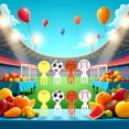 thumbnail image 4 of 8Pcs Multicolour Mini Football Sport Fruit Fork Mini Cartoon Food Picks Children Snack Fruit Fork Fun Bento Picks Mini Cartoon Toothpick Animal Food Picks for Kids Cocktail Picks, 4 of 7