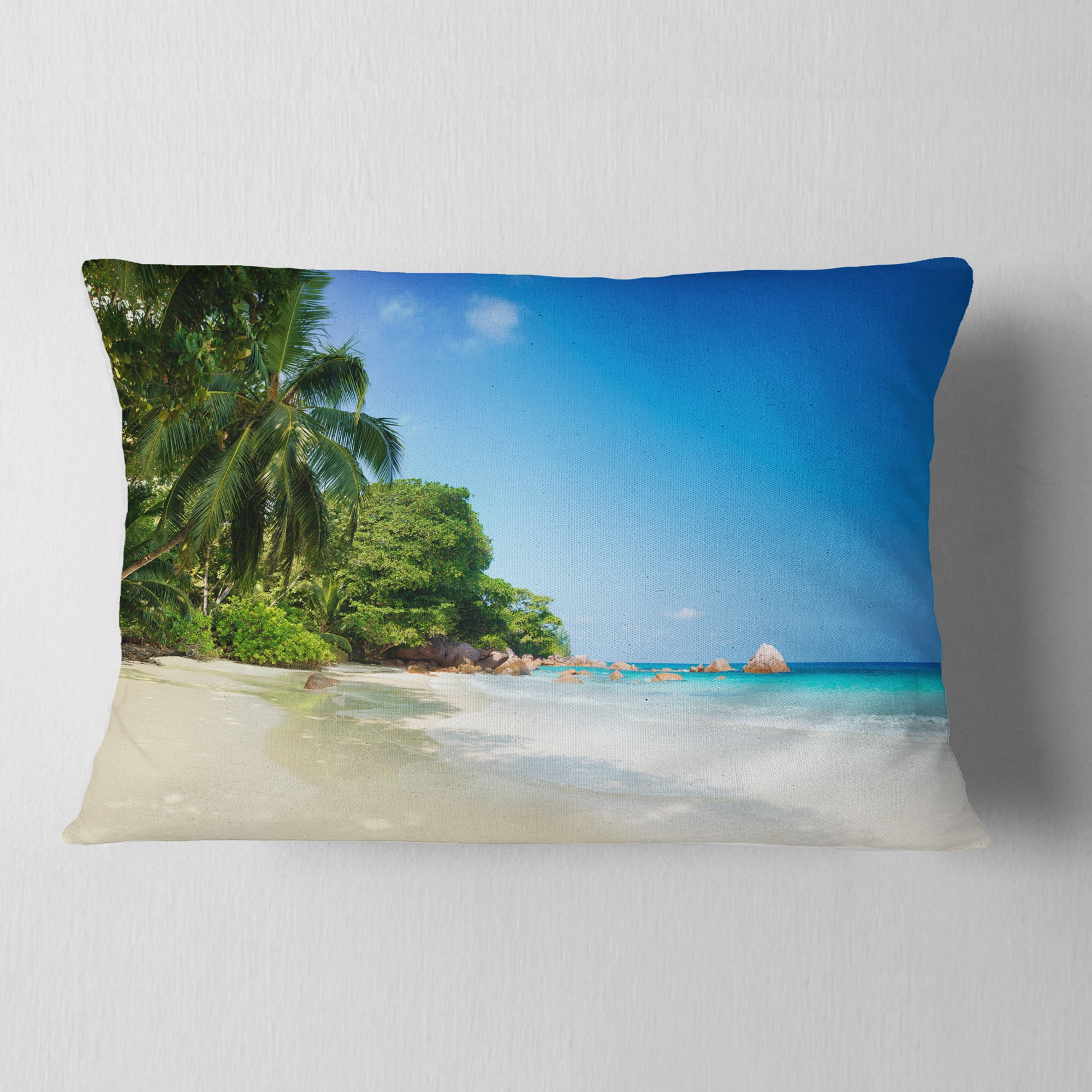 Designart 12" x 20" Multi-color Polyester Throw Pillow