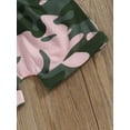thumbnail image 5 of Toddler Kids Little Girl Summer Clothes Set 6 12 18 24 Months 2T 3T 4T 5T Short Sleeve Letter Print T shirt Tops with Camouflage Pattern Shorts 2 Pcs Outfit, 5 of 10