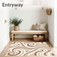 thumbnail image 3 of ODIKA 4'x6' Machine Washable Non-Slip Area Rug, Abstract Wave Flow with Swirl High Traffic Rug with Pad, Beige, 661680, 3 of 8
