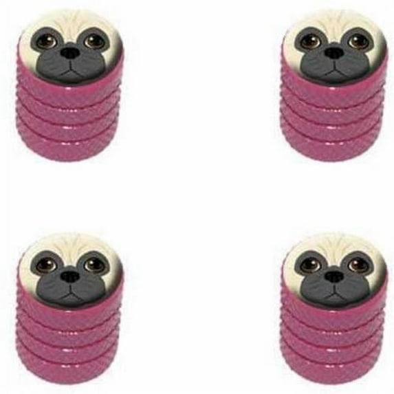 Pug Face Dog Pet Tire Rim Wheel Aluminum Valve Stem Caps, Multiple Colors