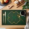 thumbnail image 2 of Saint Patrick's Day Placemats Set&nbsp;of 1 Green Gold Lucky Shamrocks Plant Dark Green Black Border Heat Insulation Washable Place Mats, Non-Slip Table Mats for Dining Table Kitchen,13x19 Inch, 2 of 9