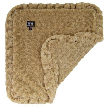 Bessie and Barnie Camel Rose Luxury Ultra Plush Faux Fur Pet/ Dog Reversible Blanket (Multiple Sizes)