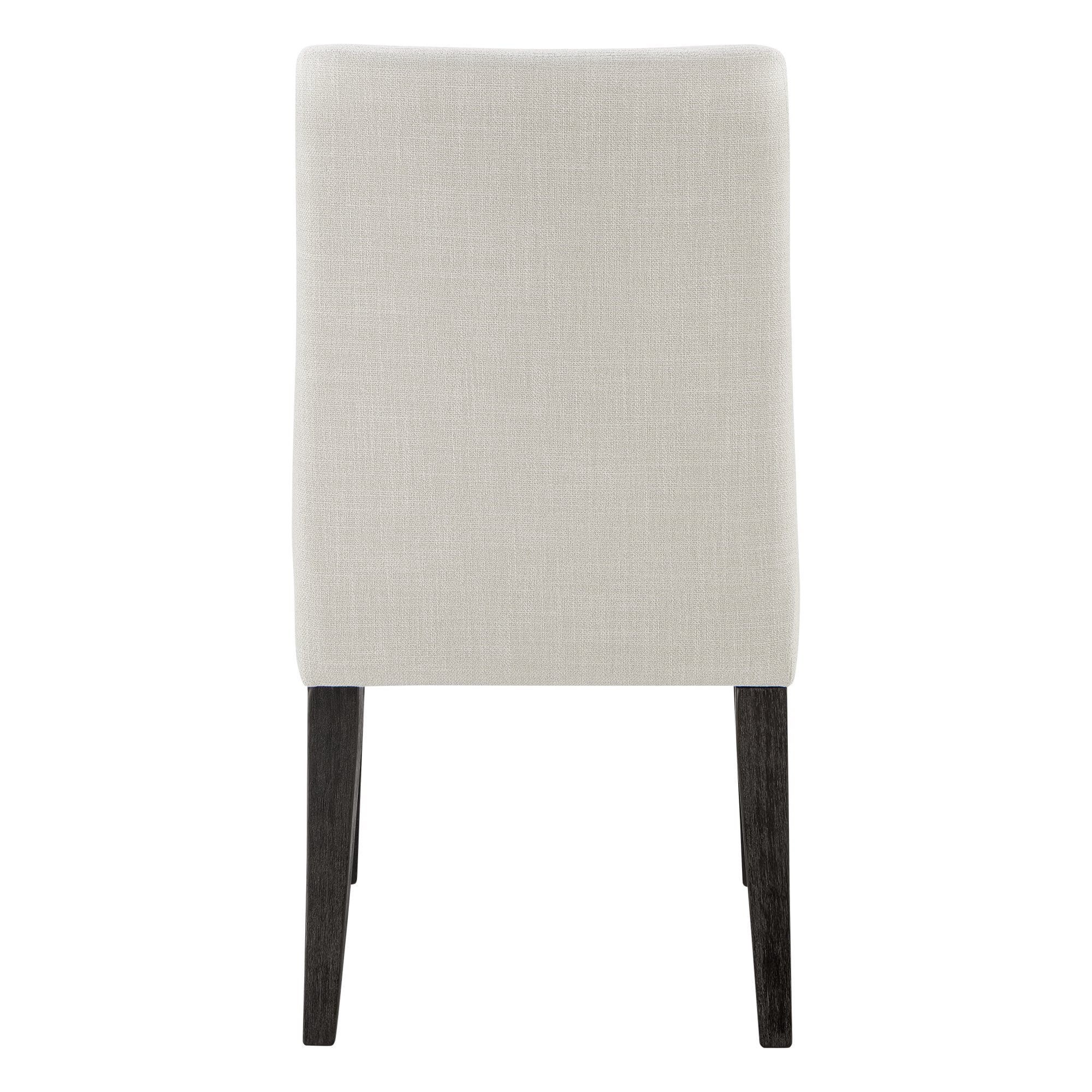 Spruce & Spring Modern Upholstered Dining Chair Set of 2 with Curved Backrest and Solid Wood Legs, Comfortable Padded Fabric Seat for Dining Room Kitchen Living Room, Linen