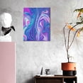 thumbnail image 3 of Sikiie Swirl Blue And Purple Print Canvas Decorative Hanging Painting, Anti-shrinkage Hanging Frame, Suitable for Home, Office Wall Decorations, 3 of 6