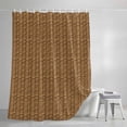 thumbnail image 3 of Shower Curtains for Bathroom, Vintage Rattan Waterproof Fabric Shower Curtain, Minimalist Abstract Wicker Texture Brown Decorative Bathroom Curtain for Bathtub, 72"x78", No Hooks Included, 3 of 9