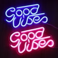thumbnail image 2 of Letrero de neón con luz LED nocturna "Good Vibes" de Rose, ideal para habitación infantil, tienda, juegos, regalo de Año Nuevo (33 x 18 cm), 2 of 5