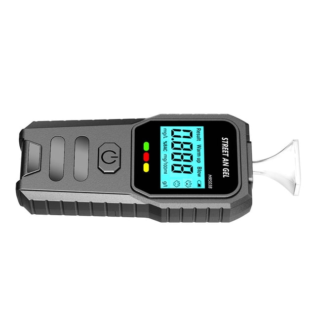 Digital Breath Analyzer, Easy To Operate Accurate Sensor 3 Colors Indicator Alcohol Tester 0.00-0.3mg/L 5 Reusable Mouthpieces for Social Events