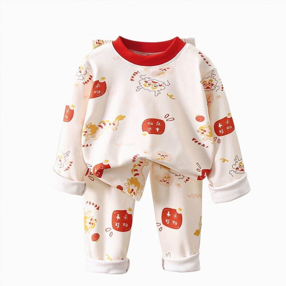 TOWED22 Toddler Boys Girls Pajamas Truck Cotton Kids Graphic 2 Piece Truck Pjs Fall Winter Sleepwear Clothes Sets 3 6 9 12 18 24 Months 2 3 4 5 6 7 8 9 Years(Red,5-6 Y)