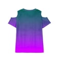 thumbnail image 6 of HADST Girls' Print Cold Shoulder T-Shirts, Short Sleeve Crew Neck Casual Tops, Trendy Summer Tees for Daily Wear, 6 of 8