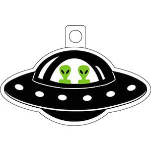 x2 Funny UFO Alien Vinyl Laptop Stickers decals Space Scooter skateboard UFOs 