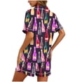 thumbnail image 4 of Womens Pajama Sets Button Up Summer Pjs 2 Piece Short Sleeve Sleepwear Lounge Set S-XXL, 4 of 5