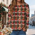 thumbnail image 3 of Towmus Womens Plus Size Christmas Sweatshirts Ladies Sweatshirt Casual Crew Neck Long Sleeve Pullover Tops Gift, 3 of 7