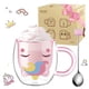 thumbnail image 1 of Taza de vidrio doble pared ecooe 280ml Unicornio con cuchara, 1 of 6
