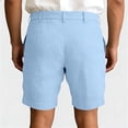 thumbnail image 3 of Hogleaql Men's Casual Shorts Business Elastic Waist Quick Dry Shorts Button Summer Loose Fit Dressy Shorts with Pockets Light Blue L, 3 of 3