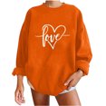 thumbnail image 2 of ICHUANYI Clearance Women's Fashion Sweatshirts Long Sleeved Lovely Printed Pullover Fall Crewneck Sweatshirt(Orange, S) ICHUANYI WER2023081514326, 2 of 6