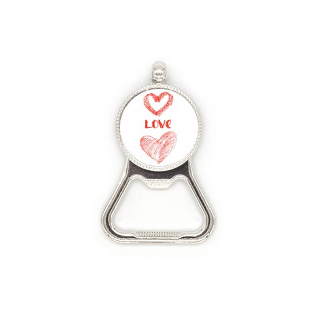 Love You Heart Red Quote Handwrite Metal Beer Bottle Cap Opener Duty Stainless Steel