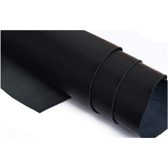 ELW 24"x48" Oil Tanned Black Leather 9-10 oz 3.6-4mm Thickness Cowhide Full Grain Leather Tooling, Holsters, Knife Sheaf, Carving, Embossing, Stamping, Saddle