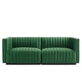 thumbnail image 3 of Modular Loveseat Sofa Couch, Black Green, Velvet, French Living Lounge Cafe Lobby Hospitality Restaurant, Modern Contemporary Boutique HB33971, 3 of 11
