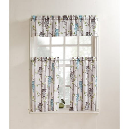 No 918 Hoot Kitchen Valance And Kitchen Curtains Set Of 2